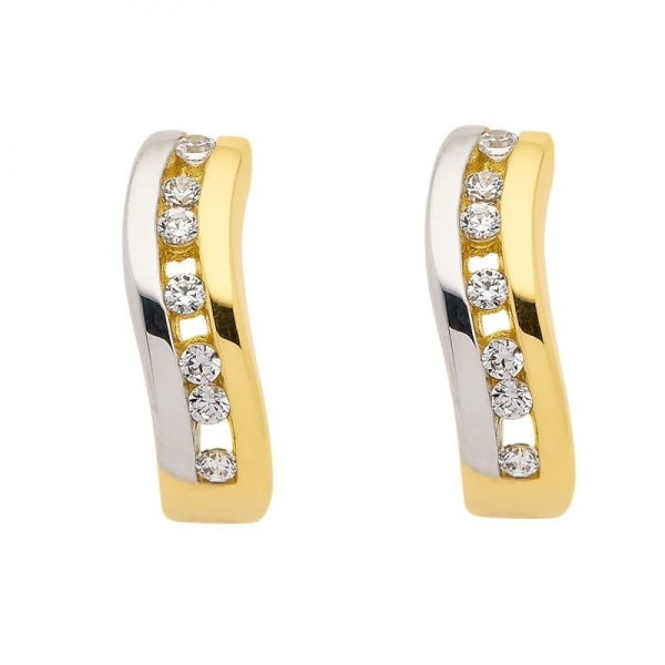Creole bicolor Zirkonia 8Kt 333 GOLD