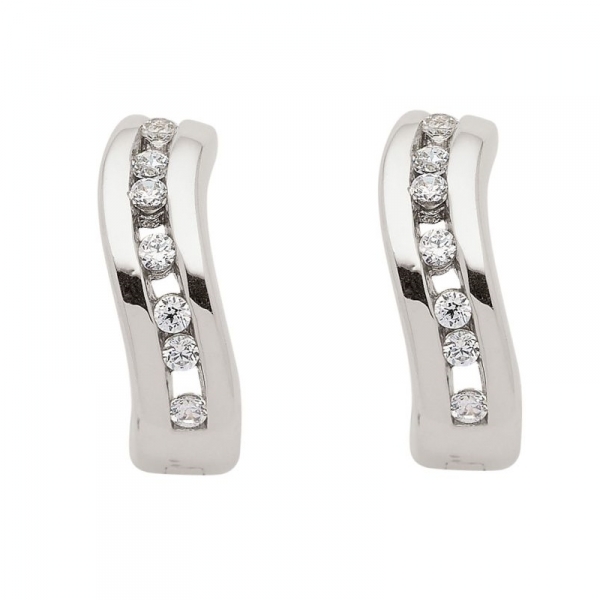 Creole Zirkonia 8Kt 333 WEISSGOLD
