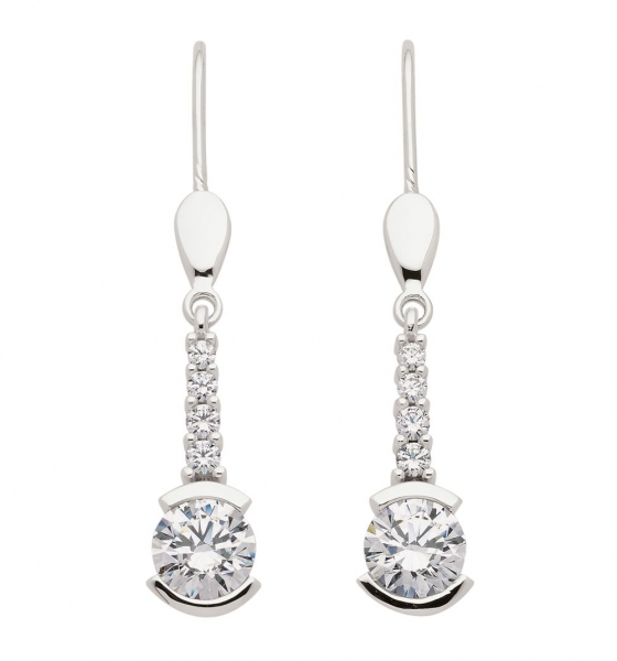 Brisur Ohrh?nger Zirkonia 8Kt 333 WEISSGOLD