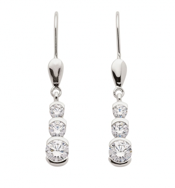 Brisur Ohrh?nger Zirkonia 8Kt 333 WEISSGOLD