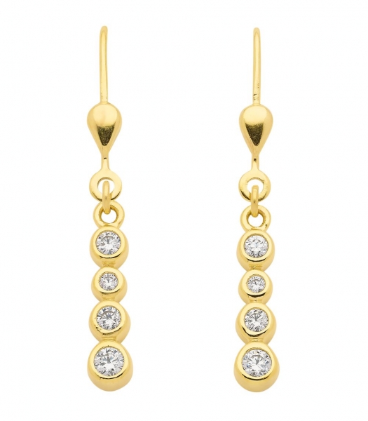 Brisur Ohrh?nger Zirkonia 8Kt 333 GOLD