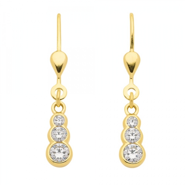 Brisur Ohrh?nger Zirkonia 8Kt 333 GOLD