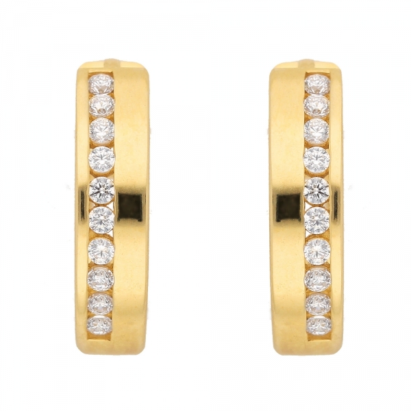 Creole Klappscharnier Zirkonia ?13,8mm 8Kt 333 GOLD