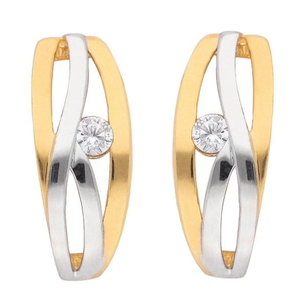 Creole bicolor Zirkonia ?14,4mm 8Kt 333 GOLD