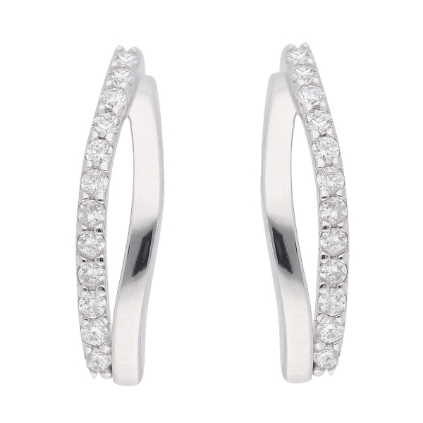Creole Zirkonia 14Kt 585 WEISSGOLD