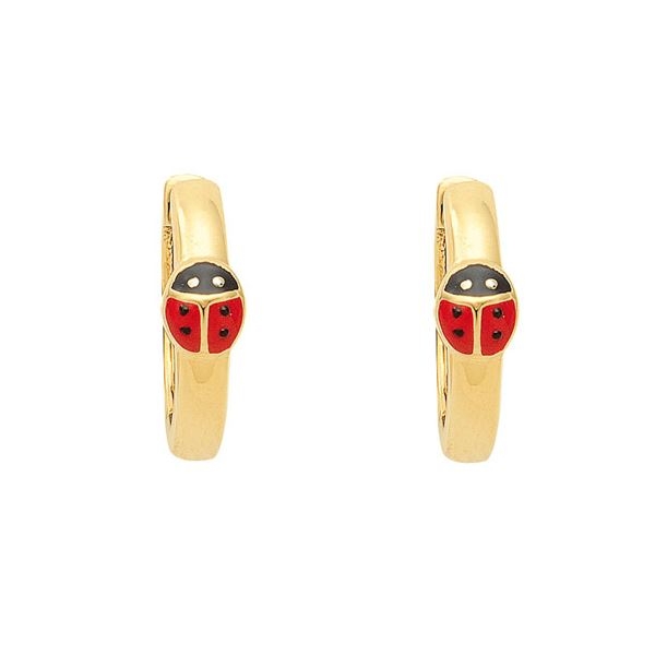 Creole Klappscharnier Marienk?fer ?14,1mm 8Kt 333 GOLD