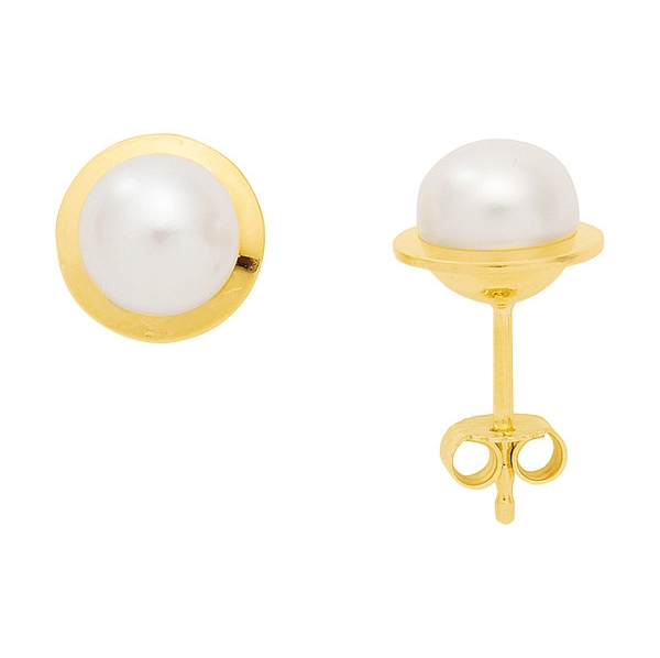 Stecker 8,5mm S??wasserperle 14Kt 585 GOLD