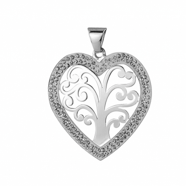 Anh?nger Herz Lebensbaum mit Zirkonia Silber 925