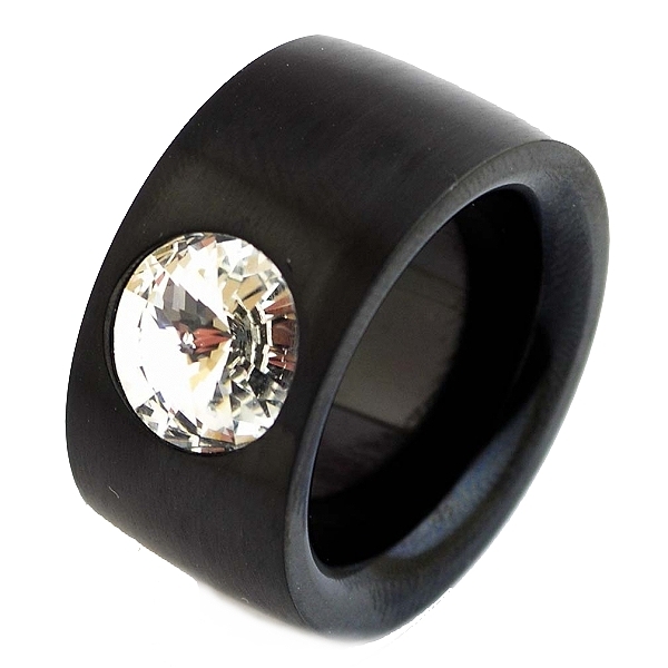 Ring aus Edelstahl schwarz 14 mm mit ® ELEMENTS