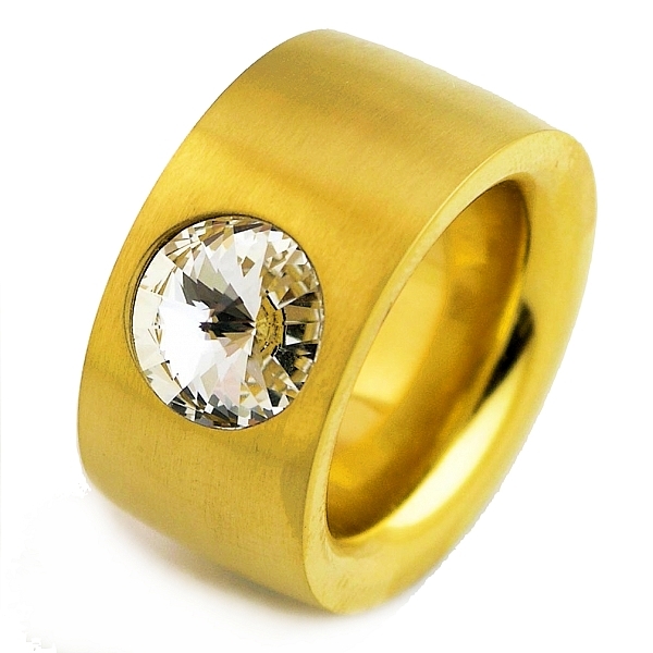 Ring aus Edelstahl vergoldet 14 mm mit ® ELEMENTS