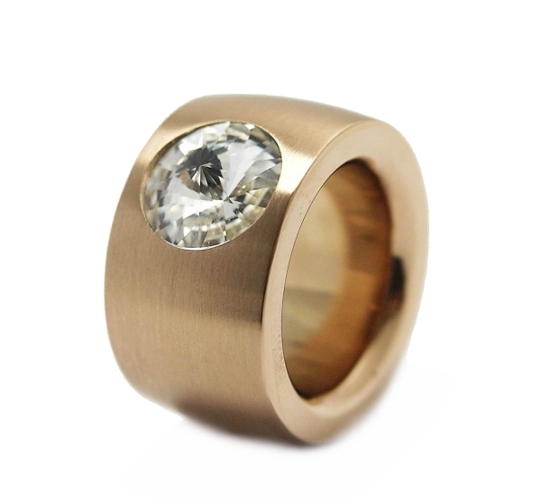 Ring aus Edelstahl rose 14 mm mit ® ELEMENTS