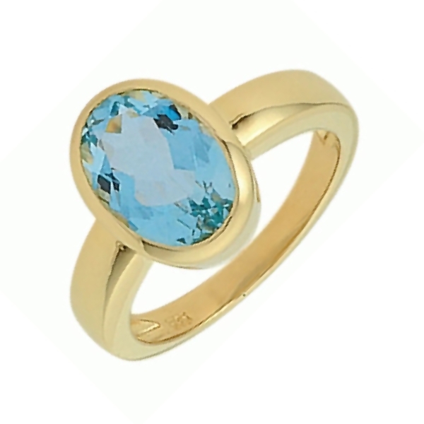 Ring mit Aquamarin oval 9x12 585 Gold