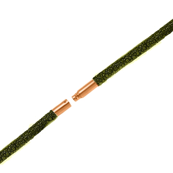 Collier aus Rochenleder sapin 3mm mit Bajonett rose 39cm