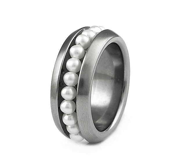 Ring Edelstahl mit S??wasserperlen