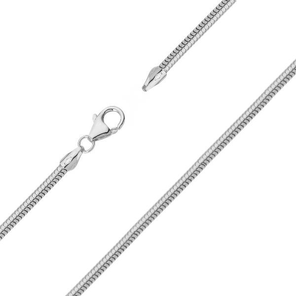 Kette Schlange 1,2mm rund 38cm Silber 925