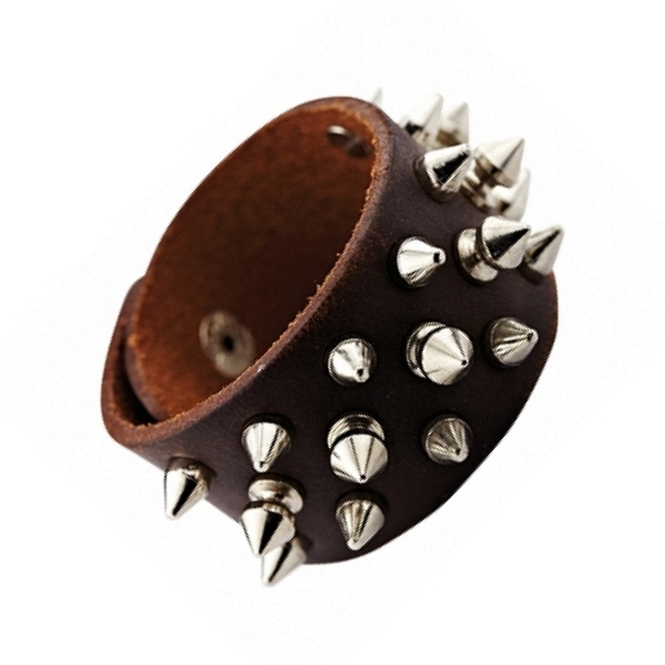 Armband Leder braun Edelstahl Elemente