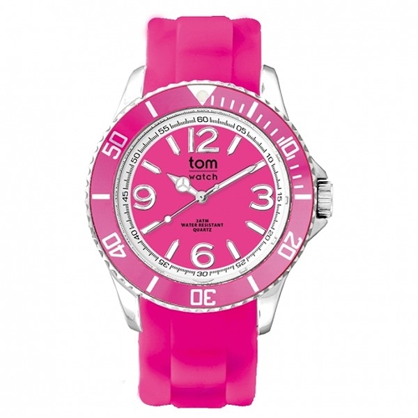  Uhr tom watch neon pink 40mm
