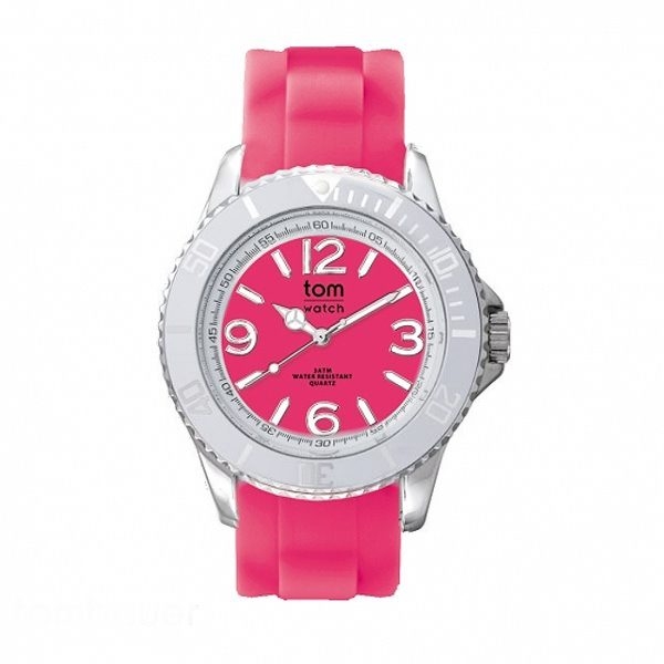  Uhr tom watch white / neon red 40mm