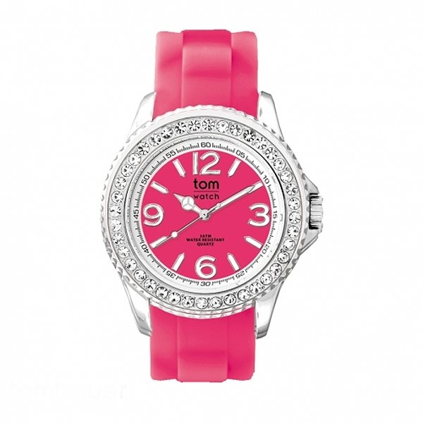  Uhr tom watch crystal neon red 40mm