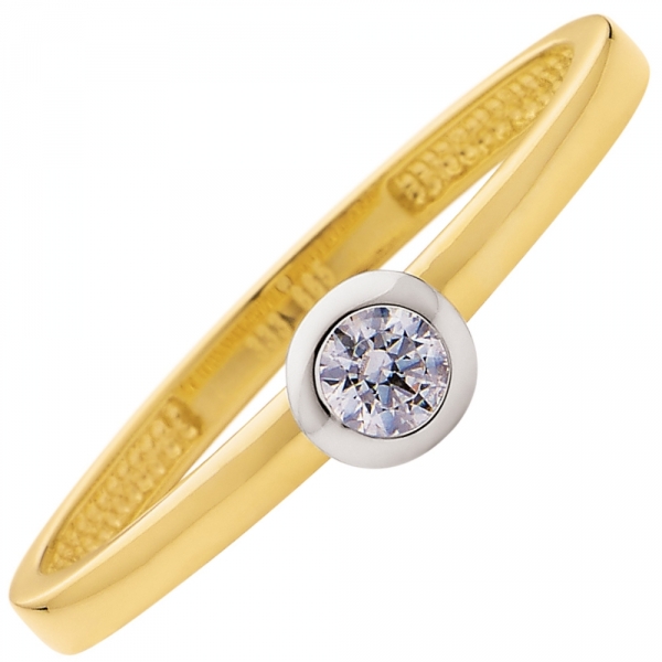 Verlobungsring Solit?r Zirkonia 3,5mm 8Kt 333 Gold
