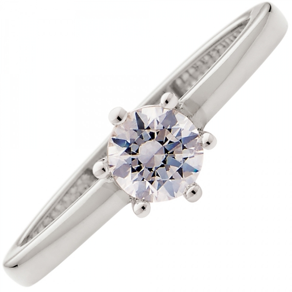 Verlobungsring Solit?r Zirkonia 5mm 8Kt 333 Weissgold